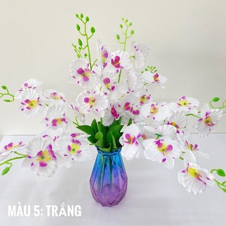Combo 10 cành Hoa giả - Hoa Lan Hồ Điệp Lucas 60cm trang trí bền, đẹp, sang trọng