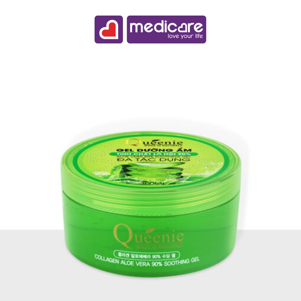 Gel Dưỡng Ẩm QUEENIE Collagen Aloe Vera 90% Soothing Gel 300ml