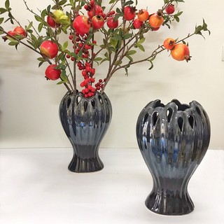 Bình cắm hoa Tết Men Hỏa Biến Gốm sứ Bát Tràng decor đẹp B023