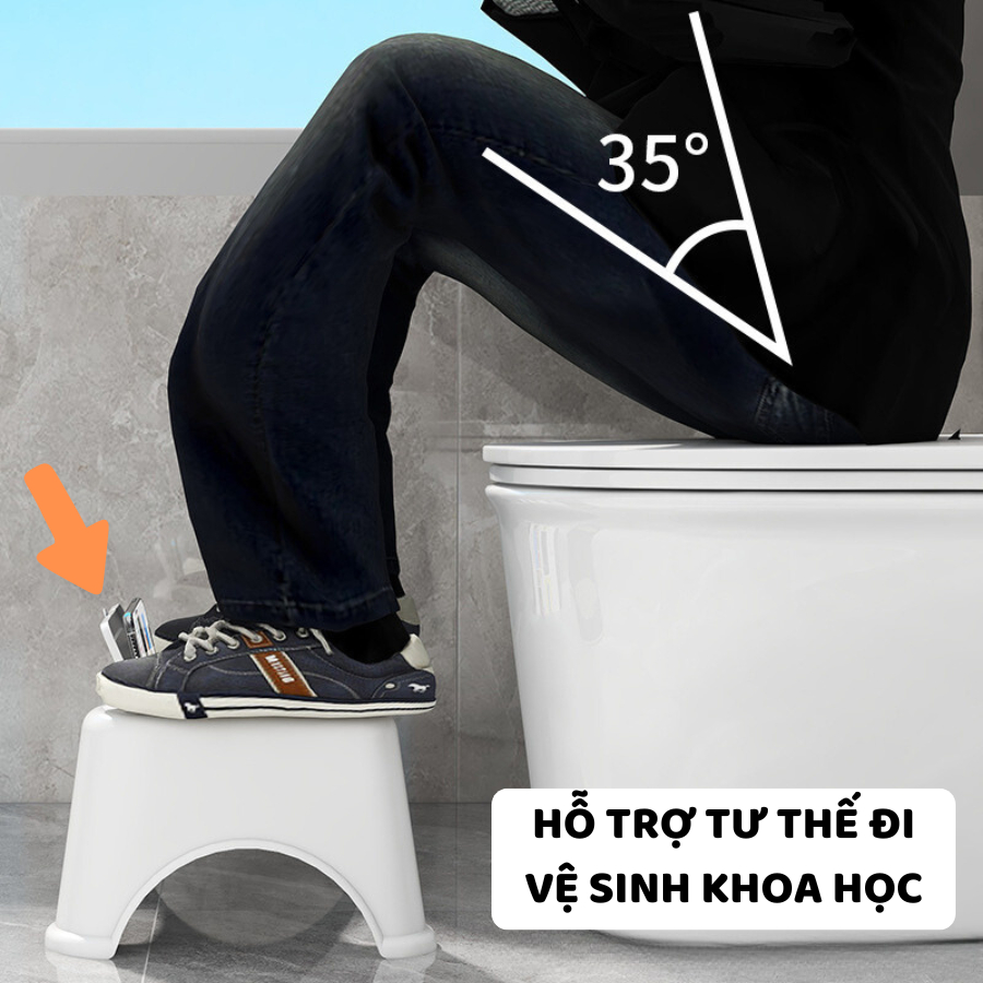 Ghế Kê Chân Toilet ENODA HOME, Ghế Để Chân Bồn Cầu Giúp Đi Vệ Sinh Tư Thế Chuẩn GHE002