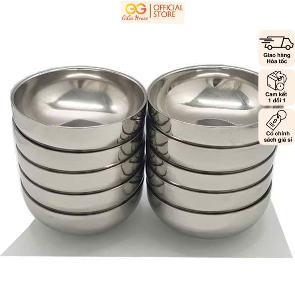 Bát inox trơn 2 lớp siêu dày dặn GIGA HOUSE, bát inox cách nhiệt đựng ...