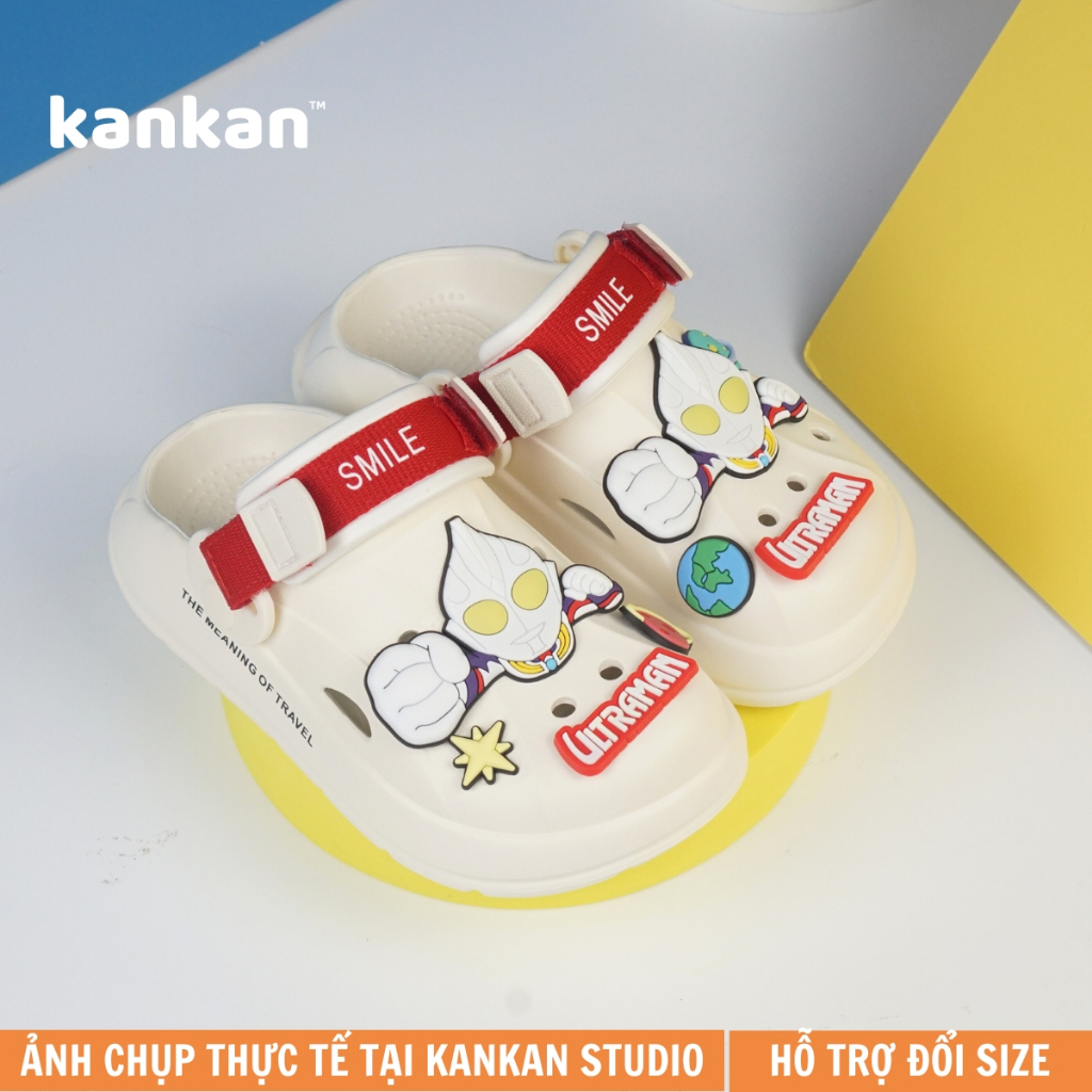 Sục Bé Trai Siêu Nhân KanKanStore Dép Sục Có Quai Nhẹ Êm Chống Trơn Trượt KA11