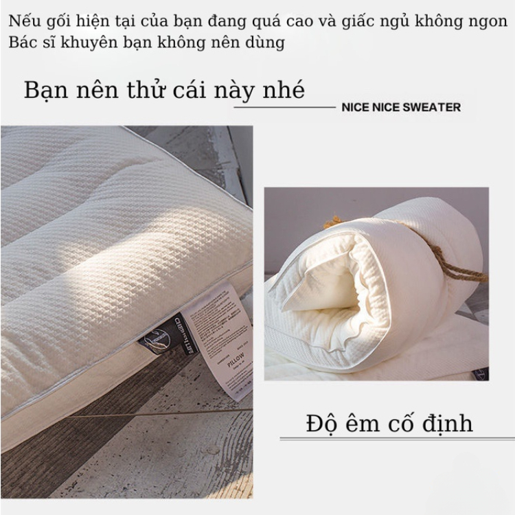 Gối Lông Vũ Nhân Tạo Cao Cấp Cho Người Nằm Thấp Và Đau Cổ Vai Gáy TOPAZ Nhập Khẩu Kích Thước 50Cm x 70Cm