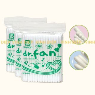 Combo 1 bịch 12 gói tăm bông sapon trẻ em cao cấp êm dịu an toàn, 1 bịch 12 gói