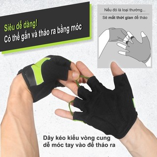 Lysin găng tay thể thao thương hiệu nhật bọc nửa ngón tập tạ tập gym câu cá lure xe đạp xe máy chống trượt
