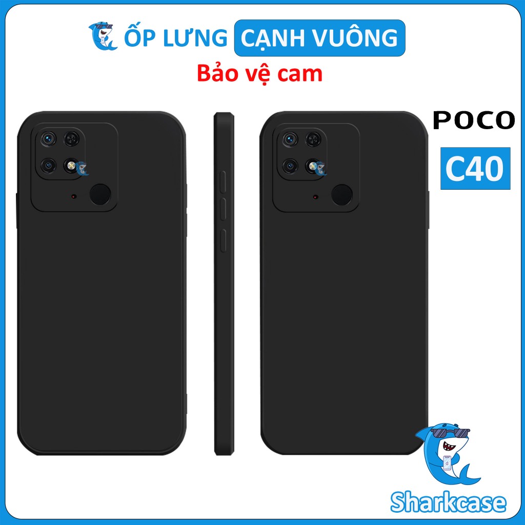 Ốp lưng Poco C40 bảo vệ cam điện thoại toàn diện cạnh vuông nhựa dẻo tpu bibi glass