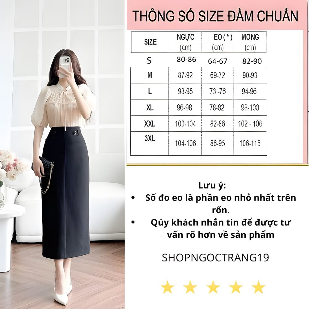 Chân Váy Suông 80cm Cách Điệu SHOPGOCTRANG19 Thời Trang Thu Đông 2024 CV179