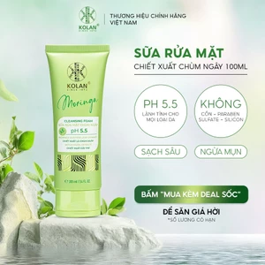 Sữa Rửa Mặt KOLAN 100ml, Sạch Sâu, Dưỡng Ẩm, Ngừa Mụn, Chiết Xuất Chùm Ngây - Mẫu Mới