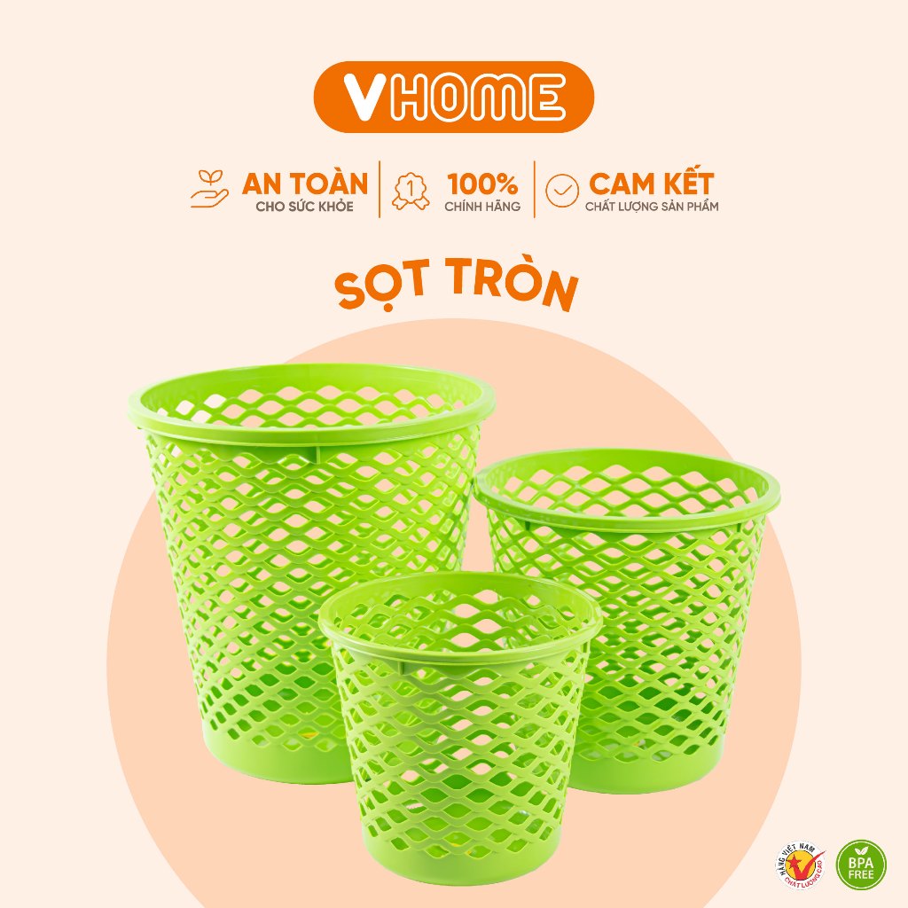 Sọt Rác Tròn Nhỏ Gọn, Siêu Tiện Lợi, Φ 20.7 x C 19.3 (cm), Màu Sắc Xinh ...