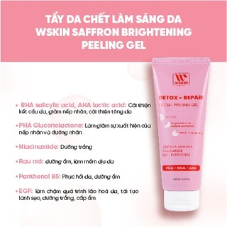Tẩy da chết thải độc tái tạo WSKIN Detox Repair Peeling Gel