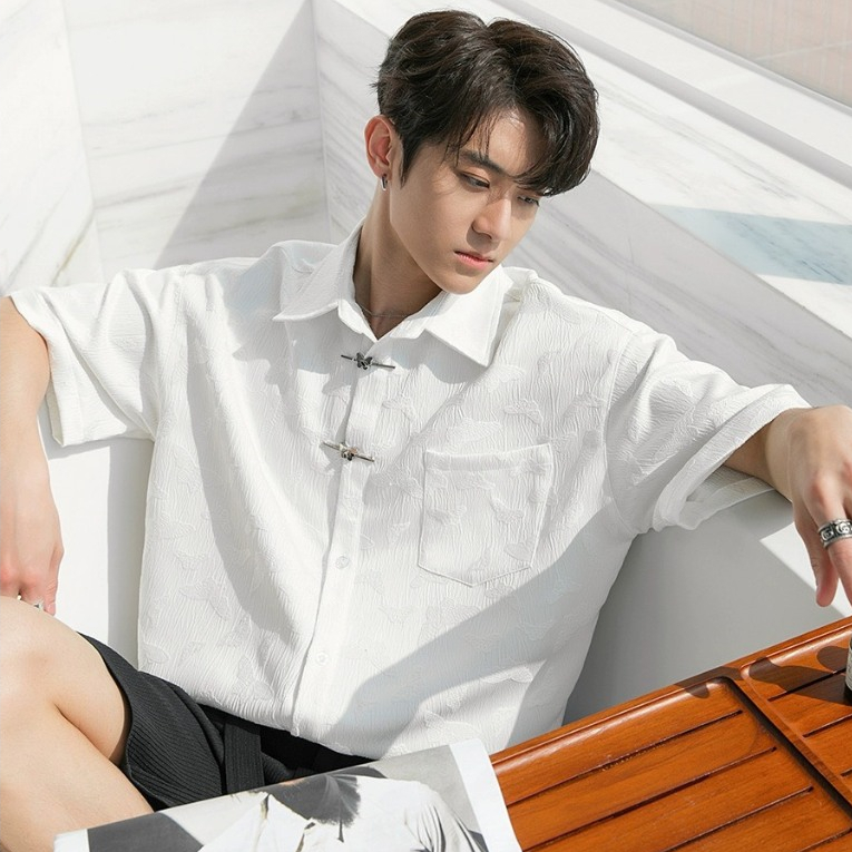 Áo Sơ Mi GẤM Họa Tiết BUTTERFLY Chống Nhăn, Thấm Hút Tốt, Form Chuấn, Phong Cách – SHINGHAI