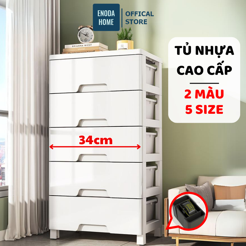 Tủ Khe Hẹp ENODA HOME, Tủ Nhựa Nhiều Tầng Có Ngăn Kéo Và Bánh Xe Di Chuyển Dễ Dàng TUN016