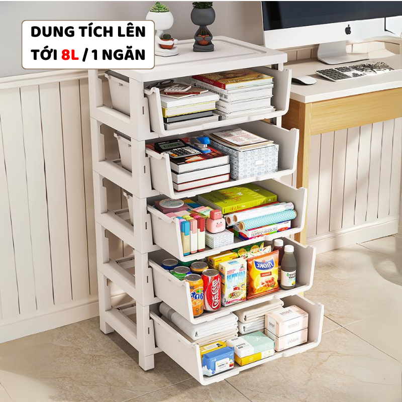 Tủ Khe Hẹp ENODA HOME, Tủ Nhựa Nhiều Tầng Có Ngăn Kéo Và Bánh Xe Di Chuyển Dễ Dàng TUN016