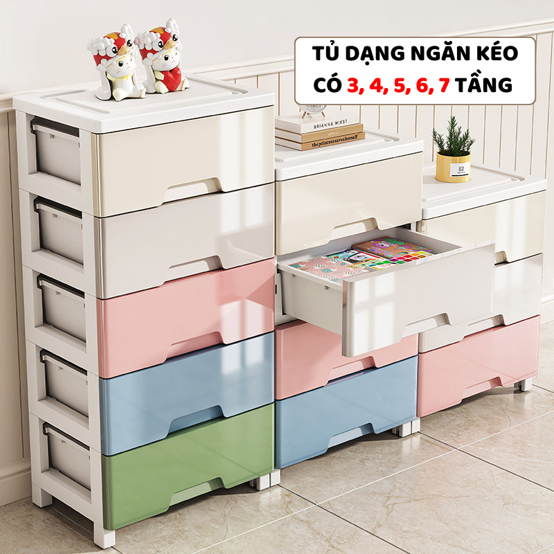 Tủ Khe Hẹp ENODA HOME, Tủ Nhựa Nhiều Tầng Có Ngăn Kéo Và Bánh Xe Di Chuyển Dễ Dàng TUN016