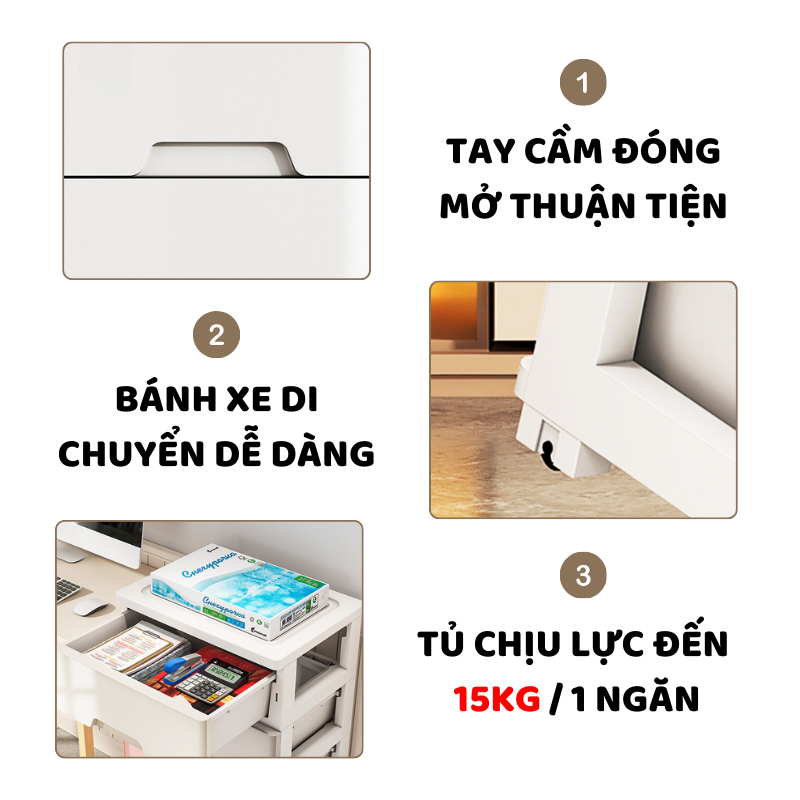 Tủ Khe Hẹp ENODA HOME, Tủ Nhựa Nhiều Tầng Có Ngăn Kéo Và Bánh Xe Di Chuyển Dễ Dàng TUN016
