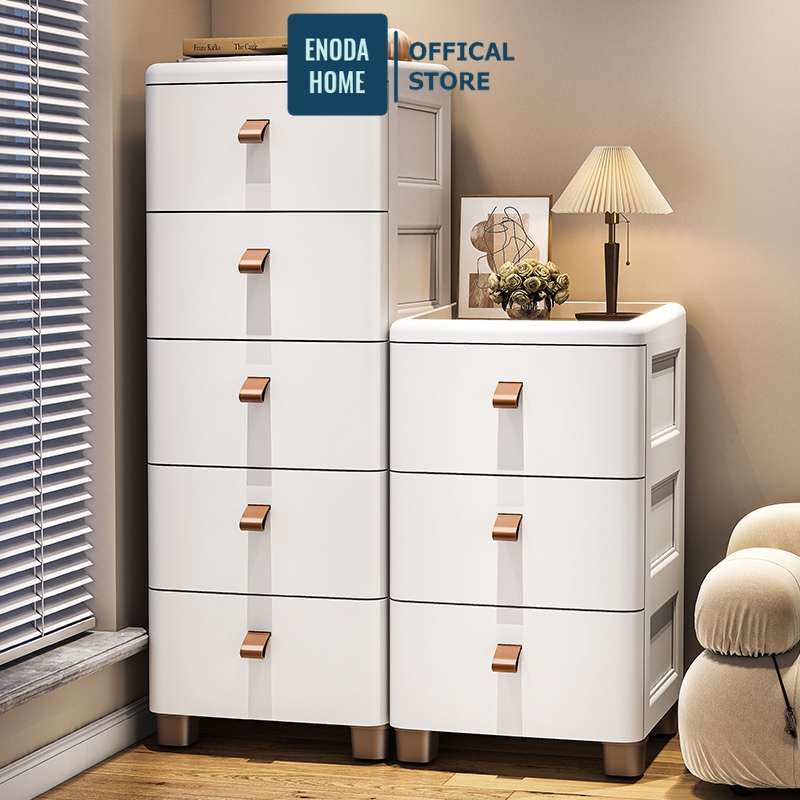 Tủ Nhựa Khe Hẹp ENODA HOME, Tủ Lưu Trữ Dạng Ngăn Kéo 3, 4, 5, 6, 7 Tầng Nhựa PP Cao Cấp Bền Đẹp TUN014