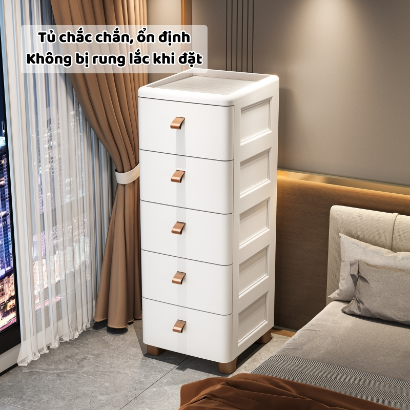 Tủ Nhựa Đựng Đồ Đa Năng ENODA HOME, Có Ngăn Kéo, Tủ Khe Hẹp Tiện Dụng Cho Gia Đình TUN014