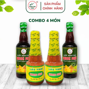 Combo Chay 4 món - 2 chai Sốt lẩu thái - 2 chai Nước mắm chay từ thơm - Gia Vị Khang Phát