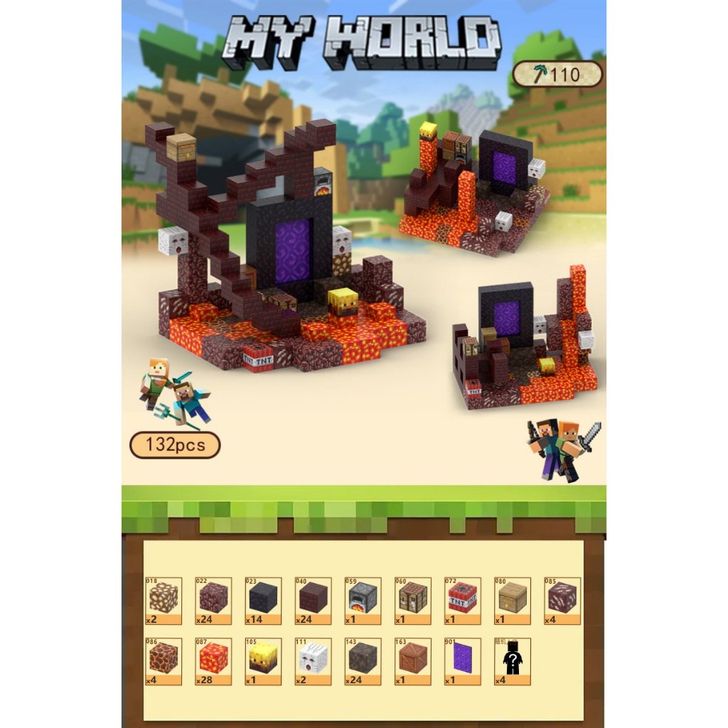 Bộ Đồ Chơi Khối Nam Châm Minecraft Mã 110, Mô Hình Lắp Ráp Minecraft ...