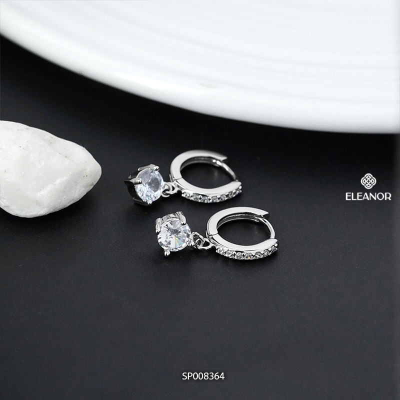 Ảnh Bông tai nữ chuôi bạc 925 Eleanor Accessories đính đá khuyên tai dáng thả phụ kiện trang sức 8364 1