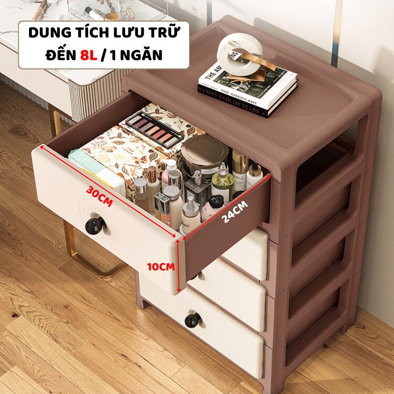 Tủ Nhựa Đựng Đồ ENODA HOME Dạng Ngăn Kéo, Tủ Đựng Đồ Nhiều Tầng Thiết Kế Tối Giản Và Tiện Lợi TUN017