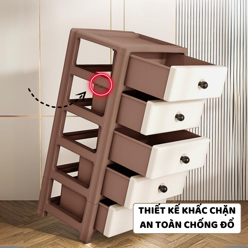 Tủ Nhựa Đựng Đồ ENODA HOME Dạng Ngăn Kéo, Tủ Đựng Đồ Nhiều Tầng Thiết Kế Tối Giản Và Tiện Lợi TUN017