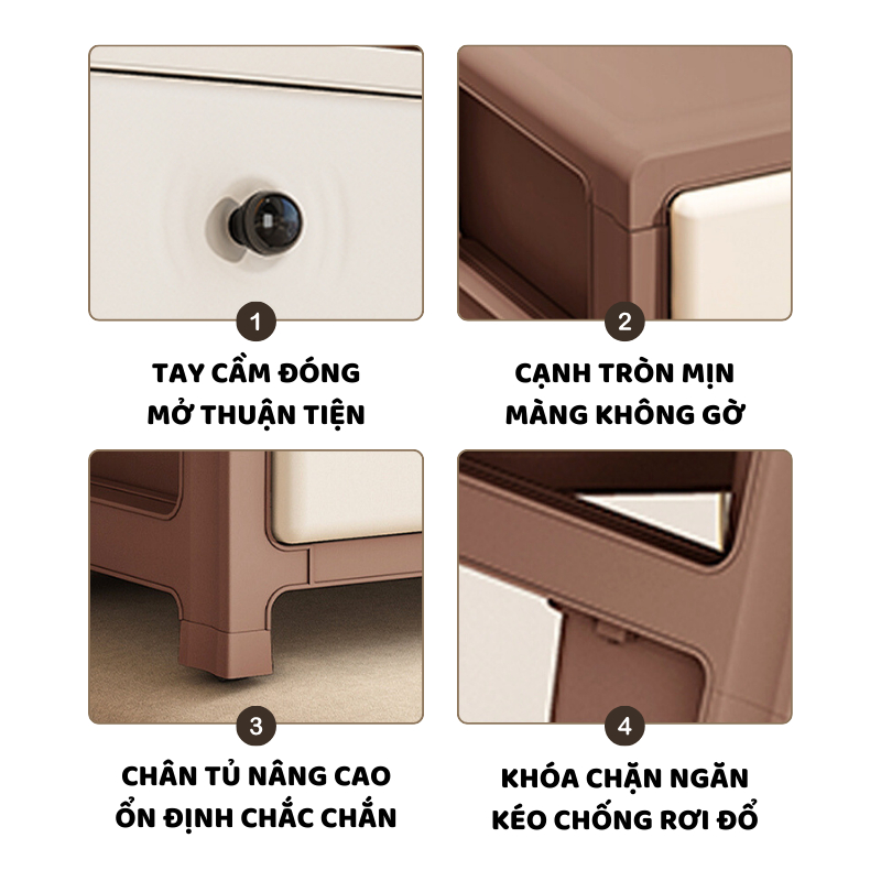 Tủ Nhựa Đựng Đồ ENODA HOME Dạng Ngăn Kéo, Tủ Đựng Đồ Nhiều Tầng Thiết Kế Tối Giản Và Tiện Lợi TUN017