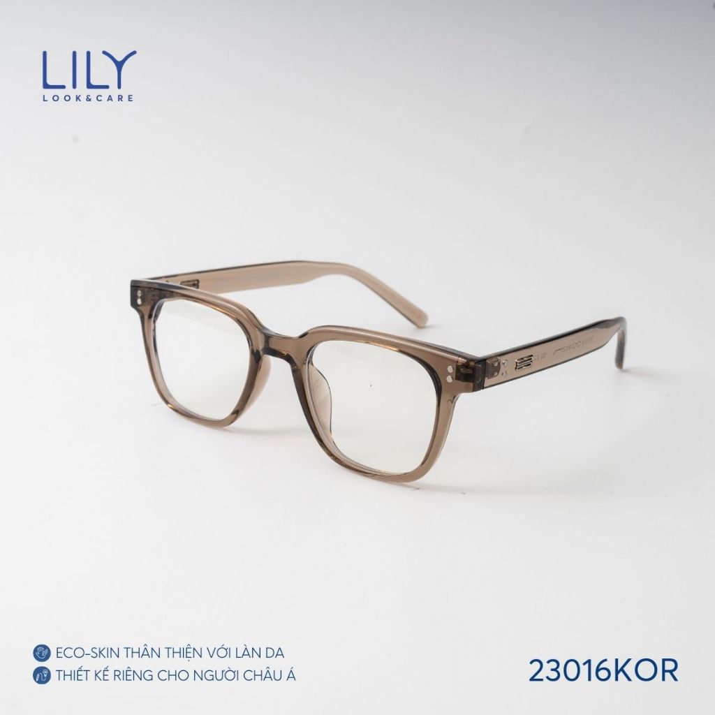 Ảnh Gọng kính mắt vuông nam nữ LILYEYEWEAR chất liệu nhựa cao cấp chắc chắn màu sắc thanh lịch kiểu dáng hiện đại 23016KOR 2