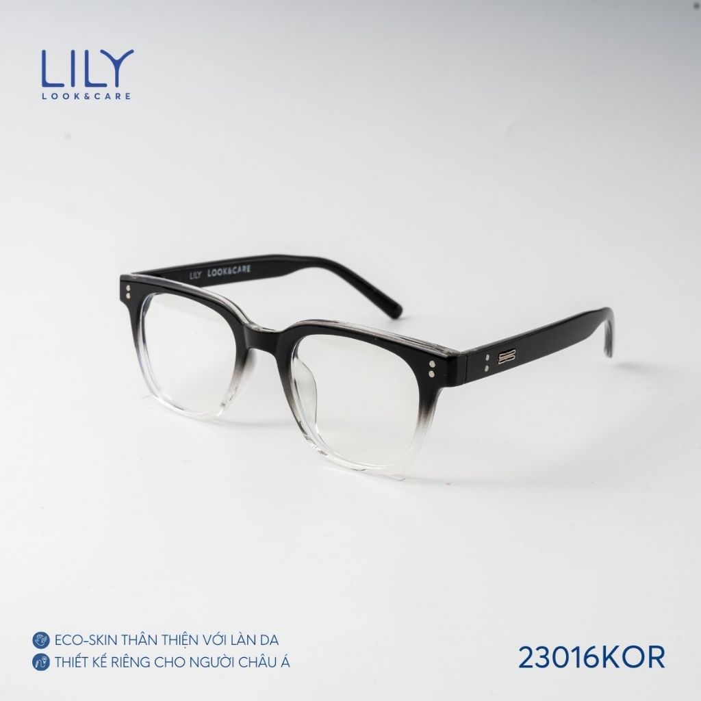 Ảnh Gọng kính mắt vuông nam nữ LILYEYEWEAR chất liệu nhựa cao cấp chắc chắn màu sắc thanh lịch kiểu dáng hiện đại 23016KOR 4