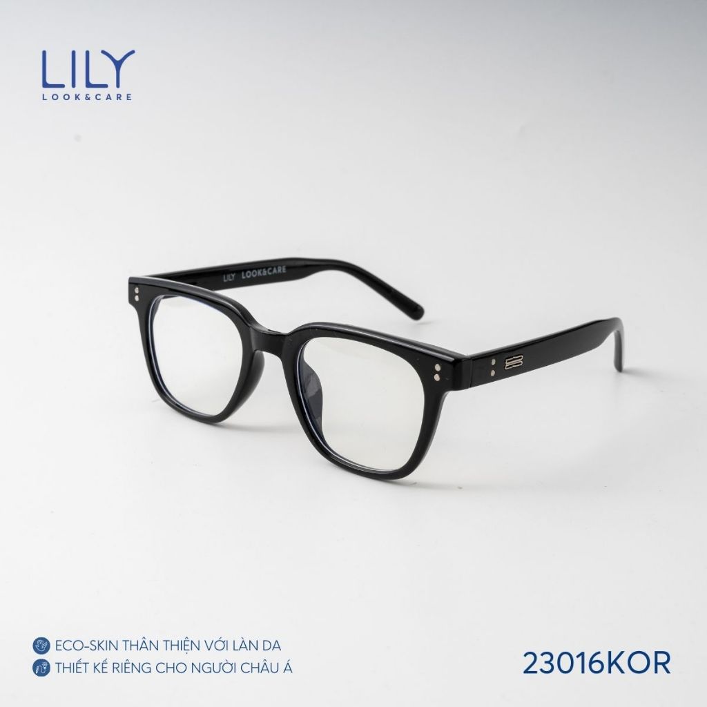 Ảnh Gọng kính mắt vuông nam nữ LILYEYEWEAR chất liệu nhựa cao cấp chắc chắn màu sắc thanh lịch kiểu dáng hiện đại 23016KOR 3