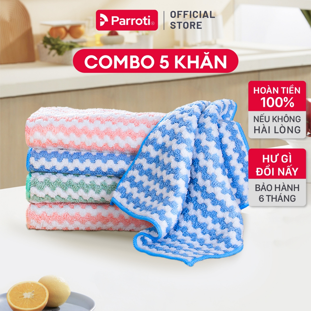 Đánh Giá Khăn Lau Bếp Đa Năng Parroti Fiber Siêu Thấm Hút - Lau Kính, Xe, Bếp Hiệu Quả