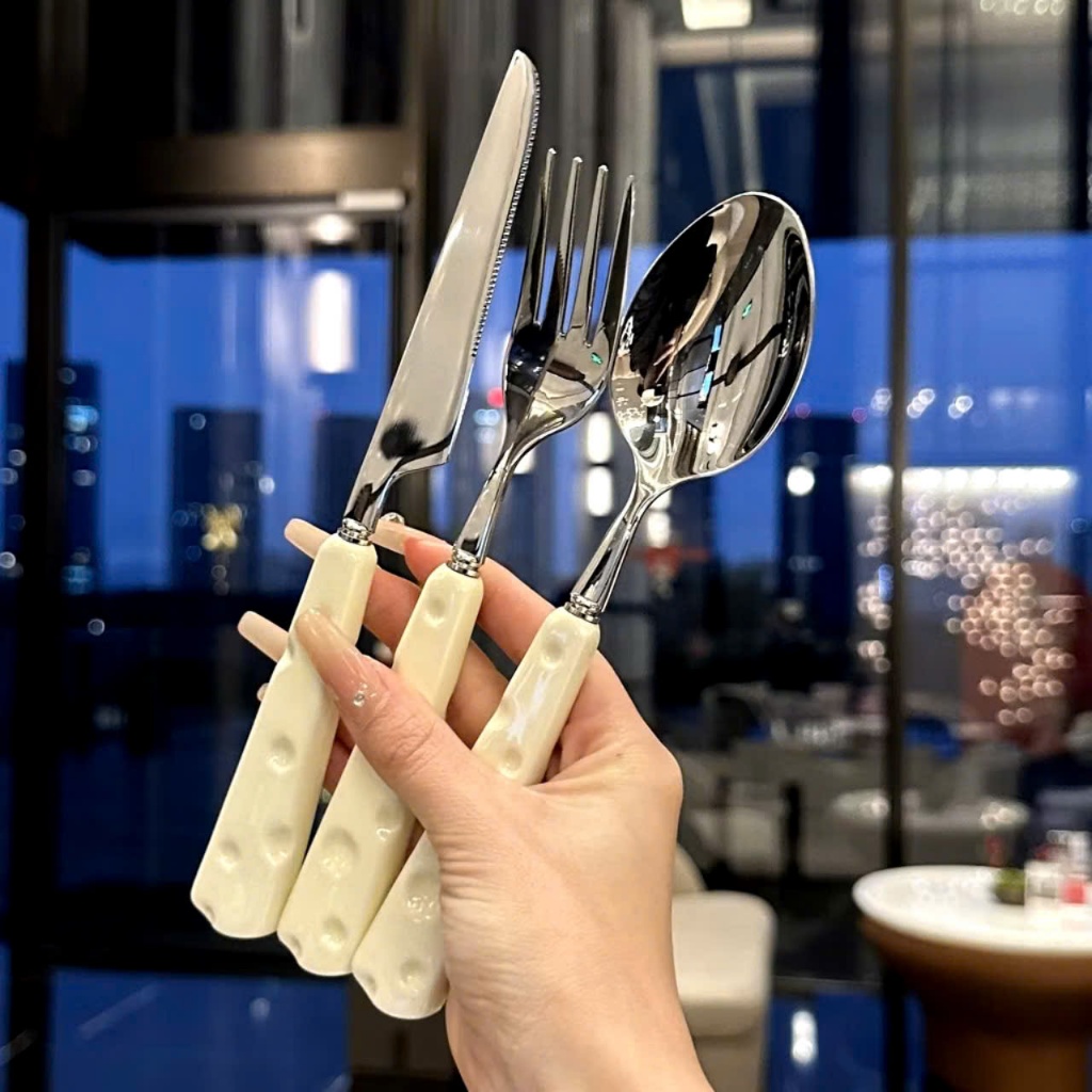 BỘ DỤNG CỤ ĂN 3 MÓN HỘP GIẤY,  thìa đũa muỗng dĩa inox 304 cán  dễ thương ăn cơm văn phòng dã ngoại-MA:DUNGCUAN