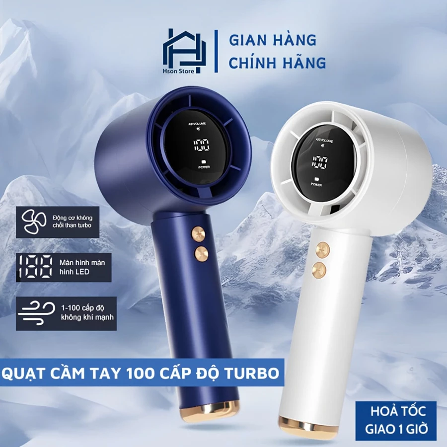 Review quạt cầm tay HSON 100 cấp độ gió pin 5000mAh