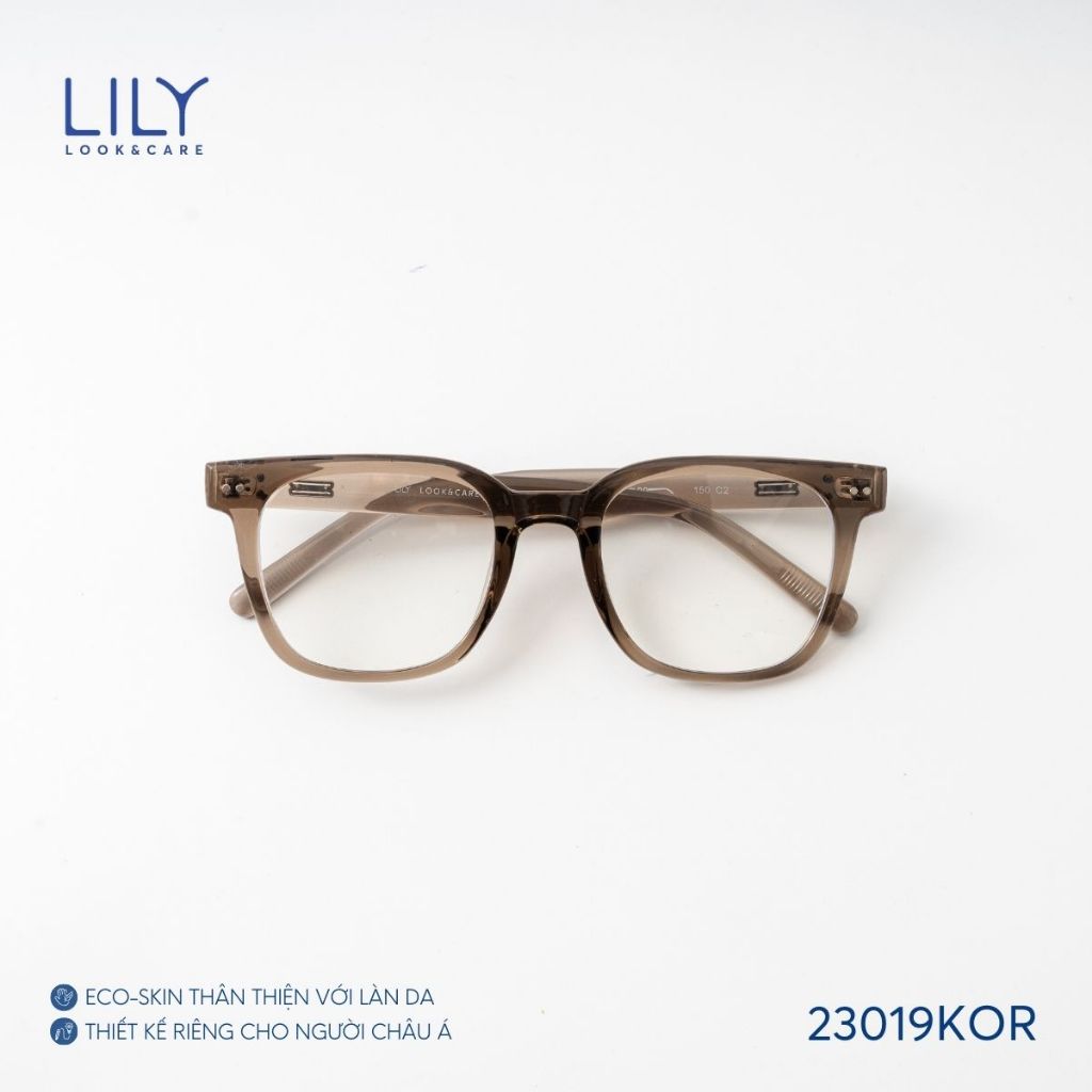 Ảnh Gọng kính mắt vuông nam nữ LILYEYEWEAR chất liệu nhựa  cao cấp chắc chắn kiểu dáng hiện đại màu sắc thanh lịch 23019KOR 4