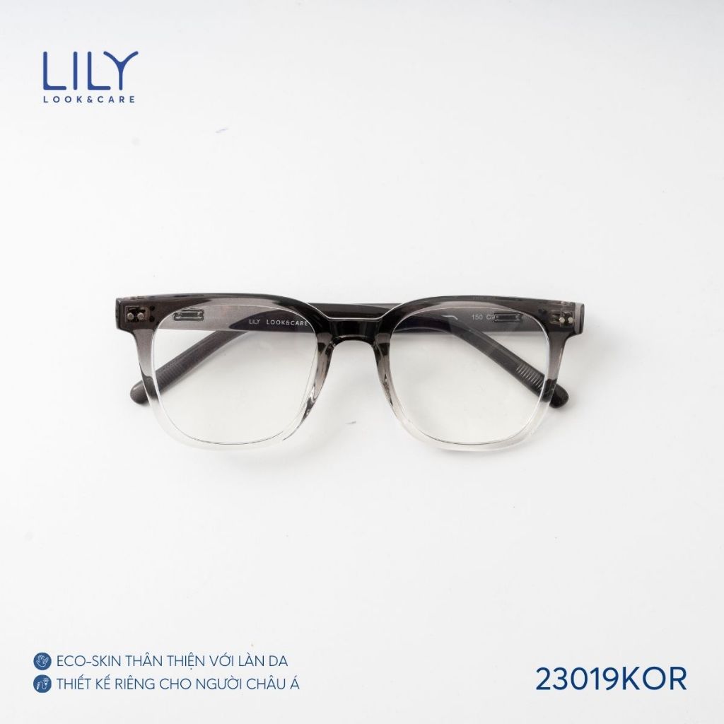 Ảnh Gọng kính mắt vuông nam nữ LILYEYEWEAR chất liệu nhựa  cao cấp chắc chắn kiểu dáng hiện đại màu sắc thanh lịch 23019KOR 2