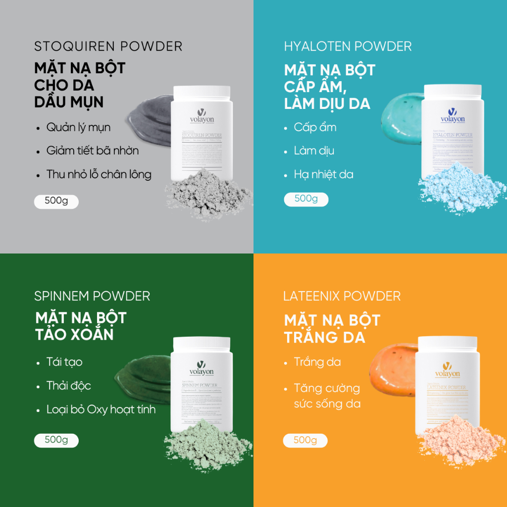 Ảnh Mặt Nạ Bột Tảo Xoắn, Trắng Da, Làm Dịu Da, Cấp Ẩm, Thải Độc - Mặt Nạ Dẻo Volayon Powder Mask 500g 3
