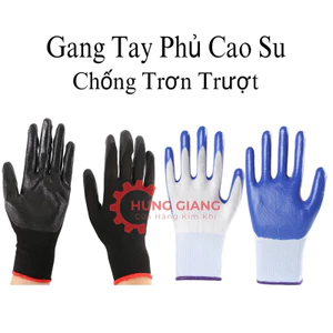 5 Đôi Gang Tay Phủ Cao Su Sơn Xanh, Sơn Đen , CHỐNG TRƠN TRƯỢT SƠN TĨNH ĐIỆN GANG TAY BẢO HỘ LAO ĐỘNG