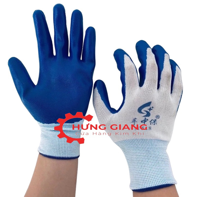 5 Đôi Gang Tay Phủ Cao Su Sơn Xanh, Sơn Đen , CHỐNG TRƠN TRƯỢT SƠN TĨNH ĐIỆN GANG TAY BẢO HỘ LAO ĐỘNG