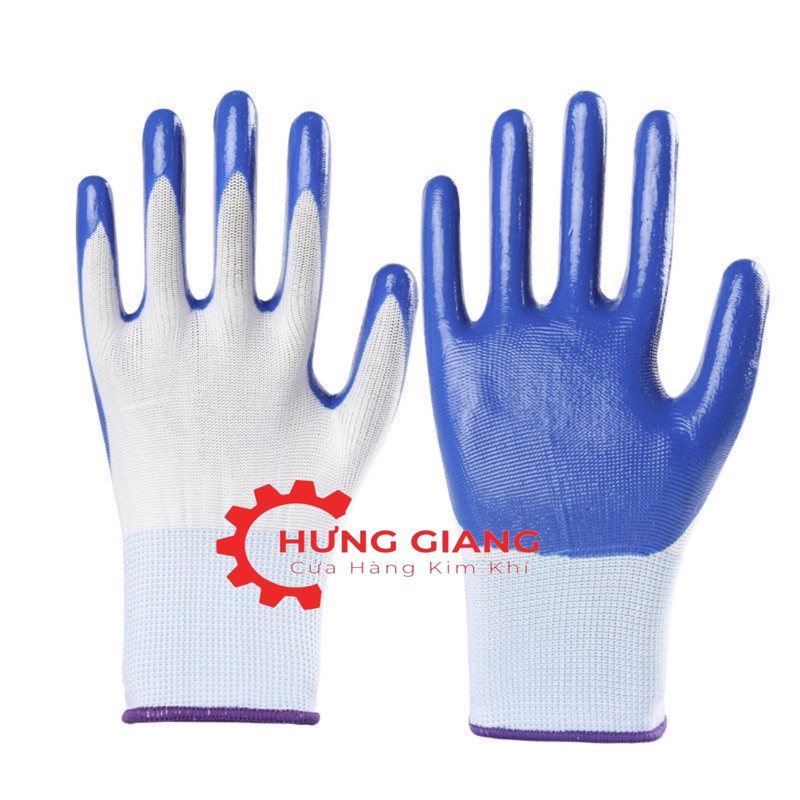 5 Đôi Gang Tay Phủ Cao Su Sơn Xanh, Sơn Đen , CHỐNG TRƠN TRƯỢT SƠN TĨNH ĐIỆN GANG TAY BẢO HỘ LAO ĐỘNG