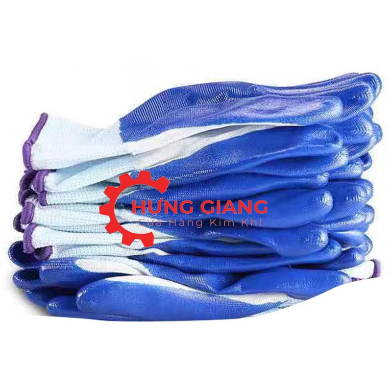 5 Đôi Gang Tay Xanh Sơn Phủ Cao Su CHỐNG TĨNH ĐIỆN, CHỐNG TRƠN, CHỐNG TRƯỢT LOẠI ĐẸP
