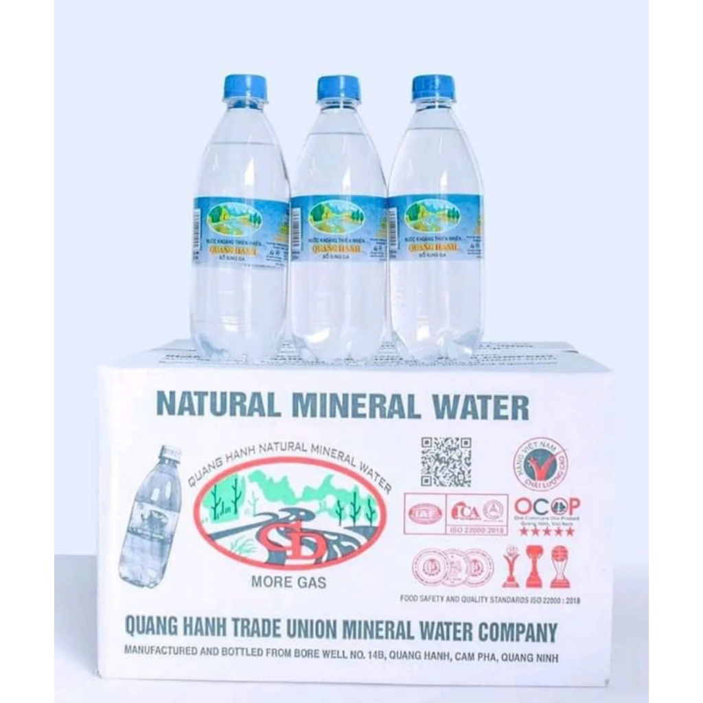 1 thùng Nước khoáng quang hanh có ga – nước khoáng mặn thùng 20 chai