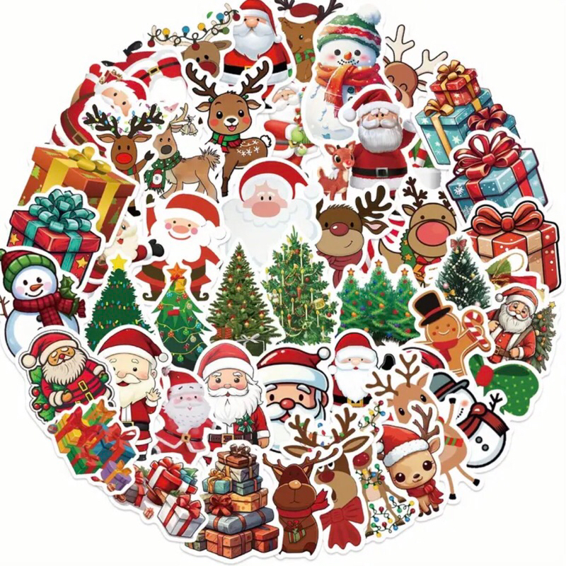 100 Sticker  Giáng Sinh trang trí giáng sinh noel mẫu 2025 siêu hot