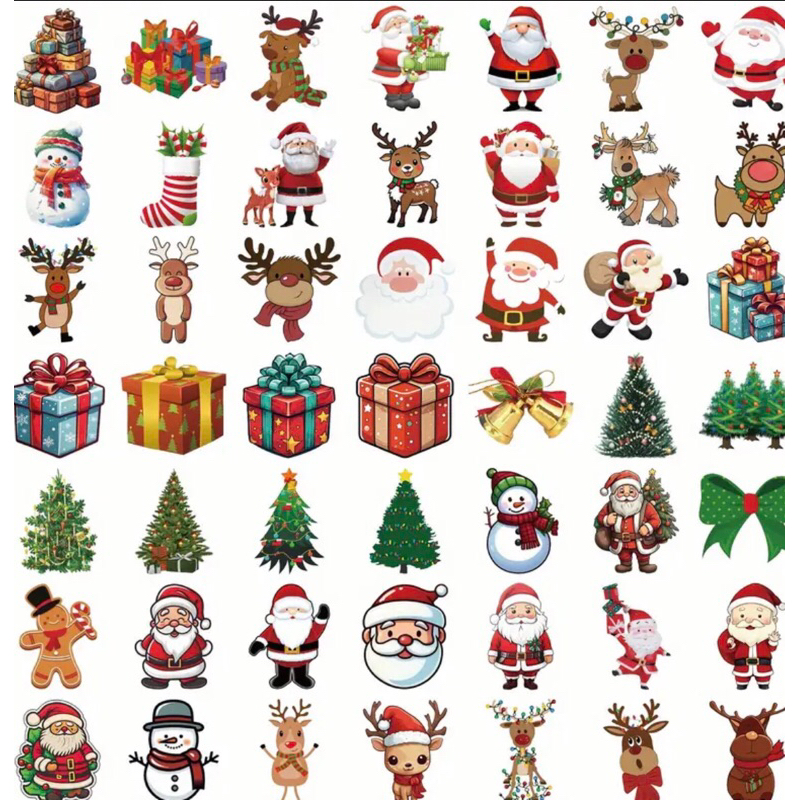 100 Sticker  Giáng Sinh trang trí giáng sinh noel mẫu 2025 siêu hot