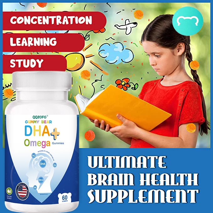 DHA cho trẻ em với vitamin B giúp phát triển não bộ Baby Healthcare 60 viên kẹo dẻo | QQZOFG