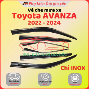 Vè che mưa, viền che mưa xe Toyota Avanza 2022, 2023, 2024 loại chỉ INOX cao cấp 6 chi tiết