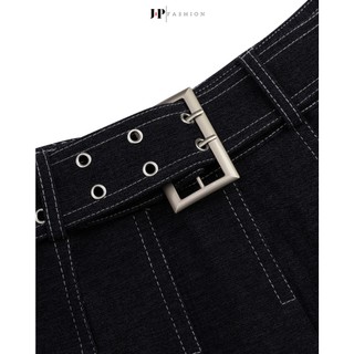 Chân Váy Jean JP FASHION Có Lót Quần Bên Trong, Chân Váy Xếp Ly Lưng Cao Dây Kéo Bên Hông Phong Cách Denim 17011139