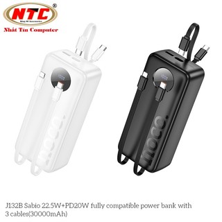 Sạc Dự Phòng Hoco J132B 30000mAh TypeC PD 20W, Cáp TypeC 22.5W, kèm cáp C to C (Đen) - Phụ Kiện Nhất Tín
