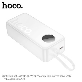 Sạc Dự Phòng Hoco J132B 30000mAh TypeC PD 20W, Cáp TypeC 22.5W, kèm cáp C to C (Đen) - Phụ Kiện Nhất Tín