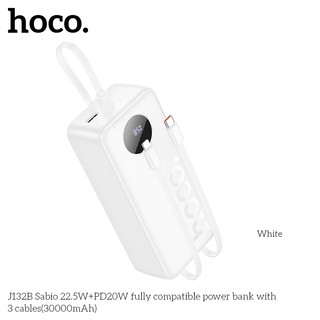 Sạc Dự Phòng Hoco J132B 30000mAh TypeC PD 20W, Cáp TypeC 22.5W, kèm cáp C to C (Đen) - Phụ Kiện Nhất Tín