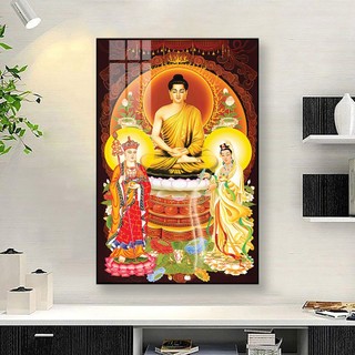 Tranh Laminate Tráng Gương - Treo Tường Ta Bà Tam Thánh